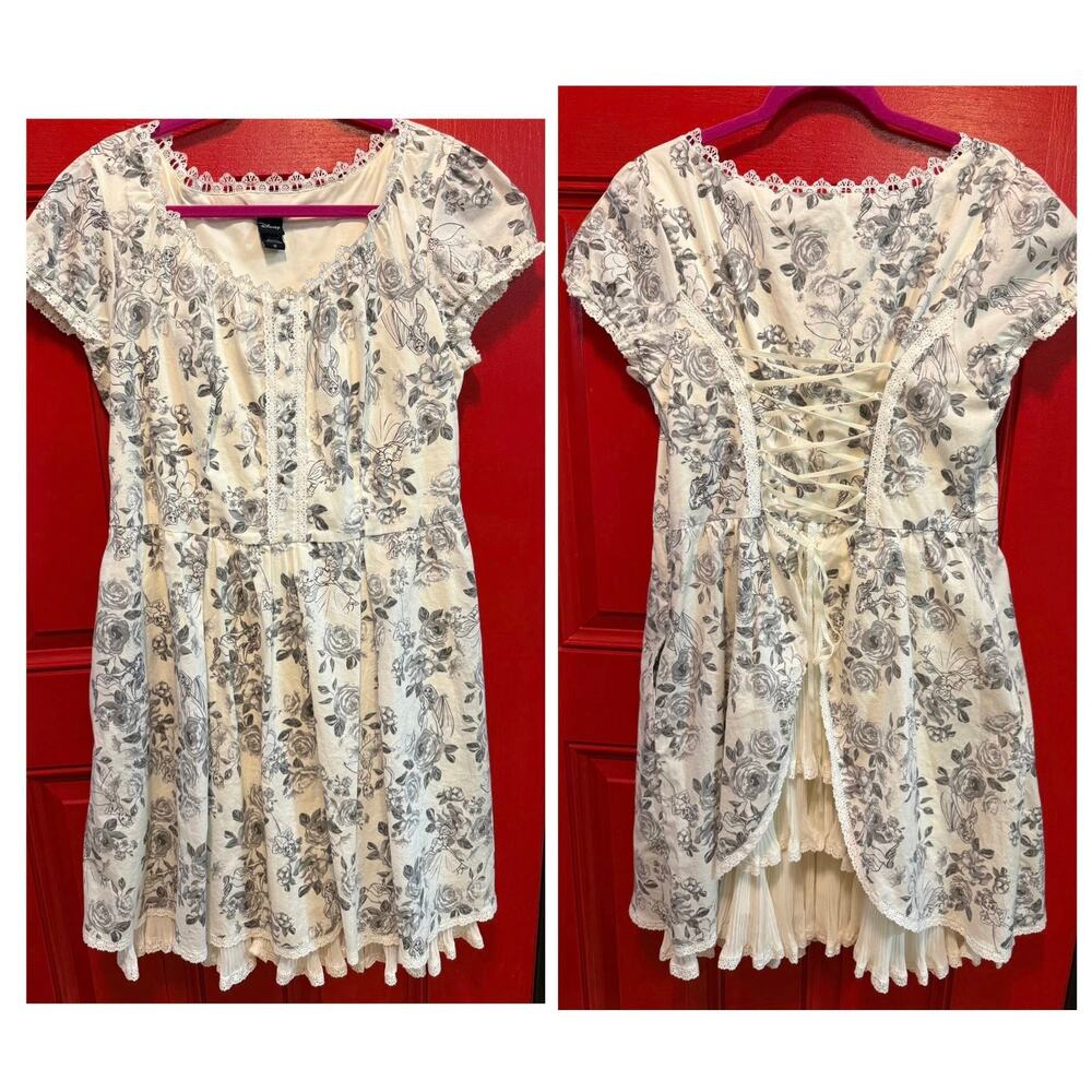 Torrid 16 Disney Princess Floral Toile Corset Ruffle Back Vintage Inspired Dress